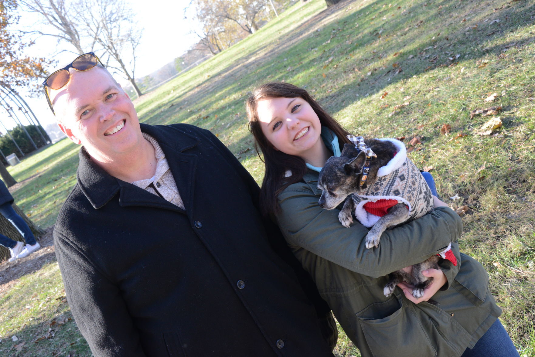 Doug Braun, Dani Creasey with dog Tuffy
